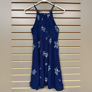 Navy Blue Floral Dress